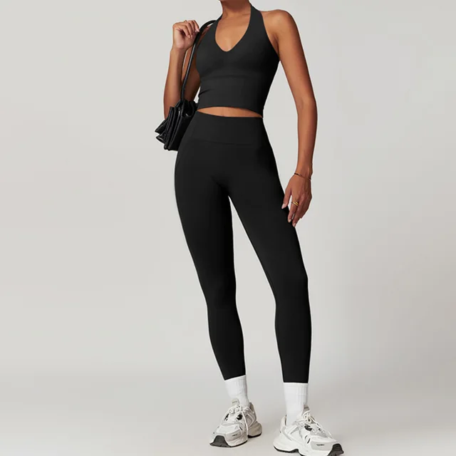 Nude Feel Fitness Suit Sports Set Women's Tracksuit Sexy Yoga Outfits Gym Sportswear Legging And Underwear Workout Clothes Woman 3