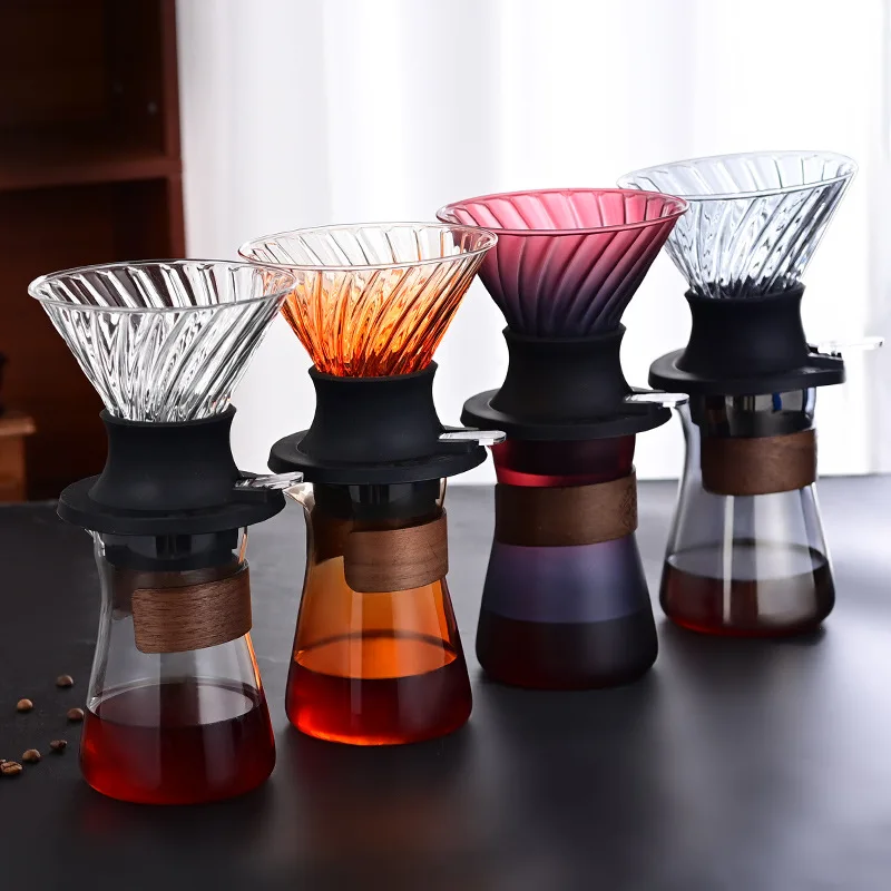 طقم قهوة زجاجي فاخر يدوي