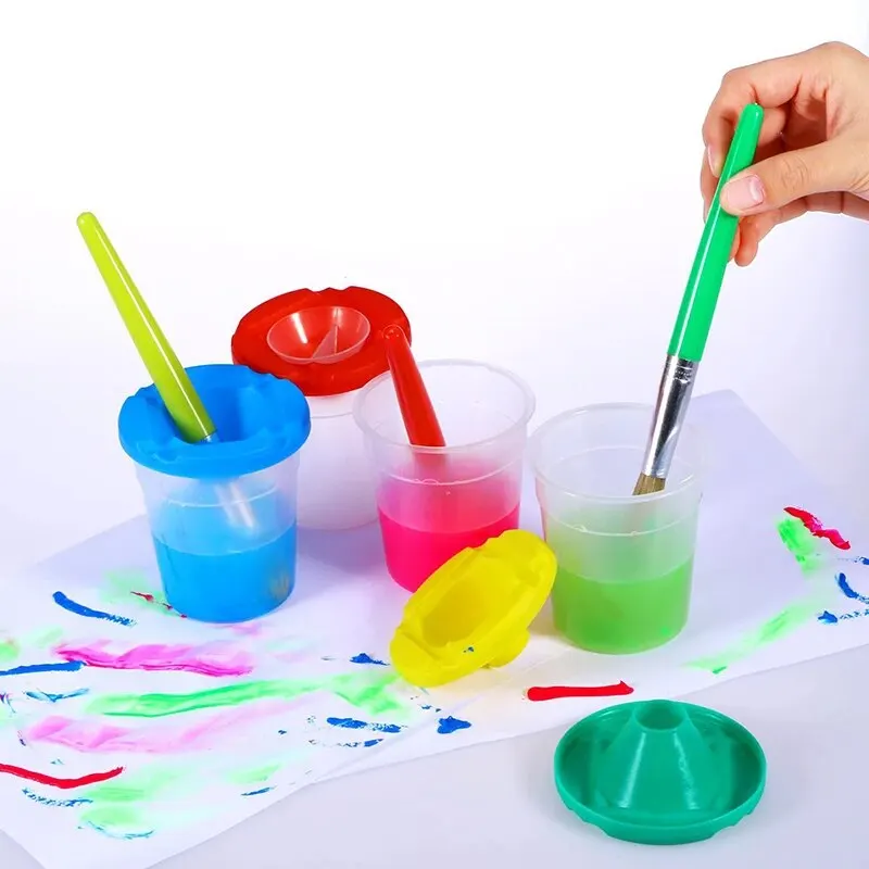 Kids Paint Brushes Set Toddler Chubby Paint Brushes Round and Flat Preschool Paint Brushes for Acrylic Paint Washable Paint 3