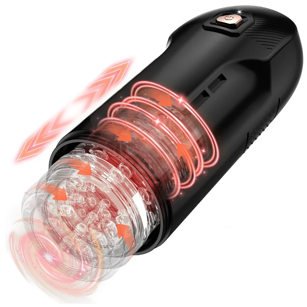 Automatic Male Masturbator Telescopic Rotation Men Masturbation Cup LCD Digital Simulation Blowjob Masturbator Sex Toys for Men