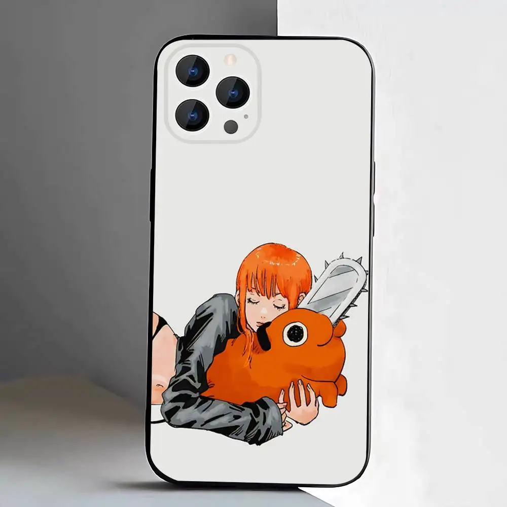 Chainsaw Man Anime Black Soft Box Phone Case