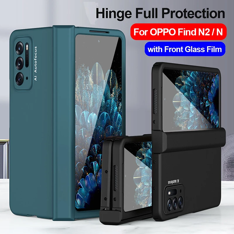 

Для OPPO Find N N2 чехол с шарниром, полная защита, ультратонкий с передним экраном, стеклянная пленка, Твердый чехол для OPPO Find N2 N 5G Capa