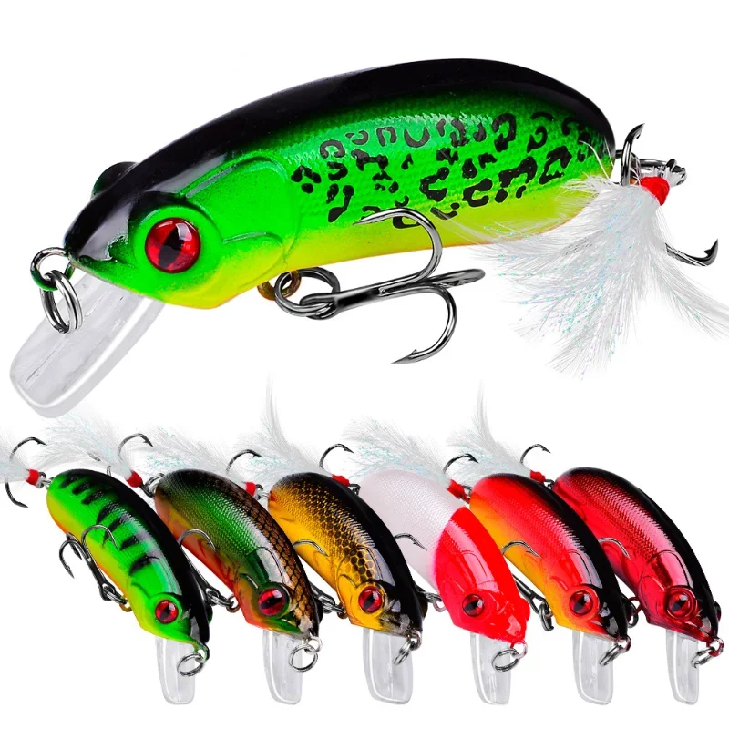 

Crank Baits Fishing Bait Crankbait Floating Lure Artificial Bait Kit Minnow Fishing Lures for Bass Pike Peche Trout Sea Set