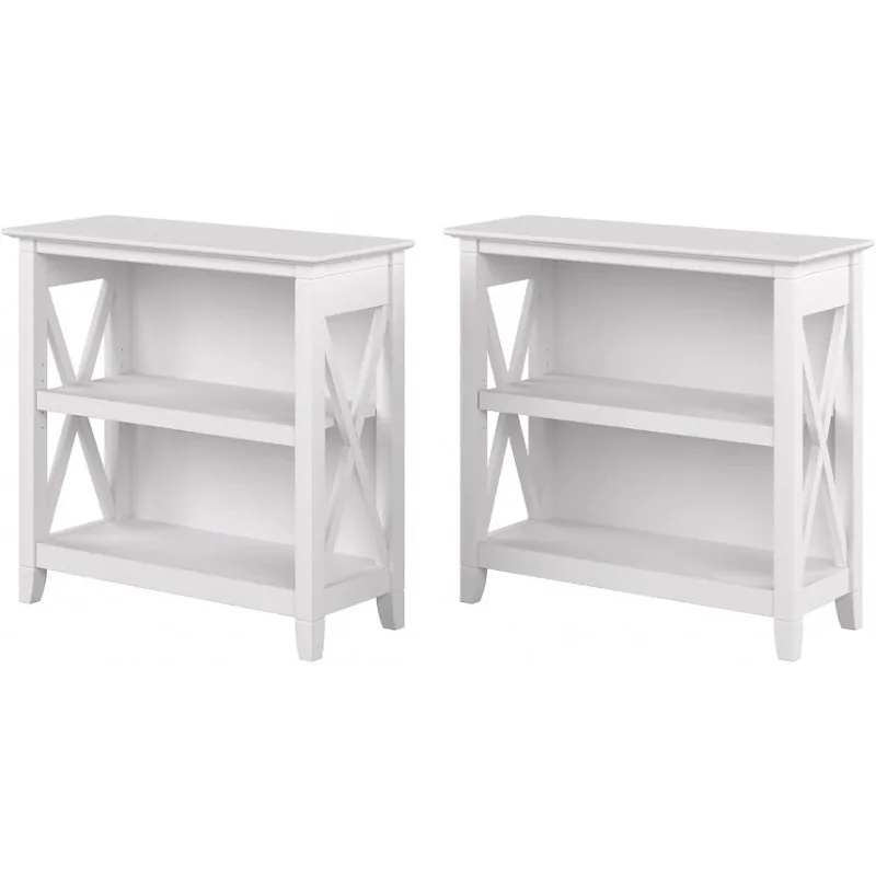 

Bush Furniture Key West Small 2 Shelf Bookcase - Set of 2 in Cape Cod Gray