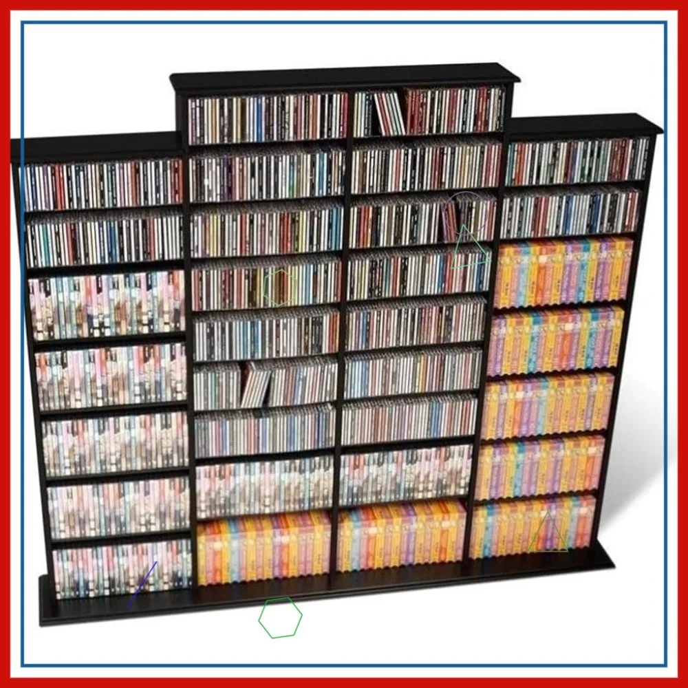 Base Dvd 64 Inch Black Media Storage Rack for CDs DVDs, Holds 1520 CDs 702 DVDs ...