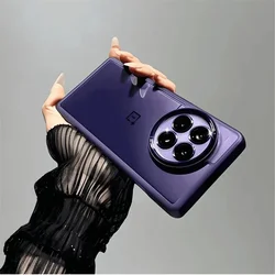 Candy Color Shockproof Silicone Phone Case with Clear Lens Protection for OnePlus ACE3Pro (Purple)