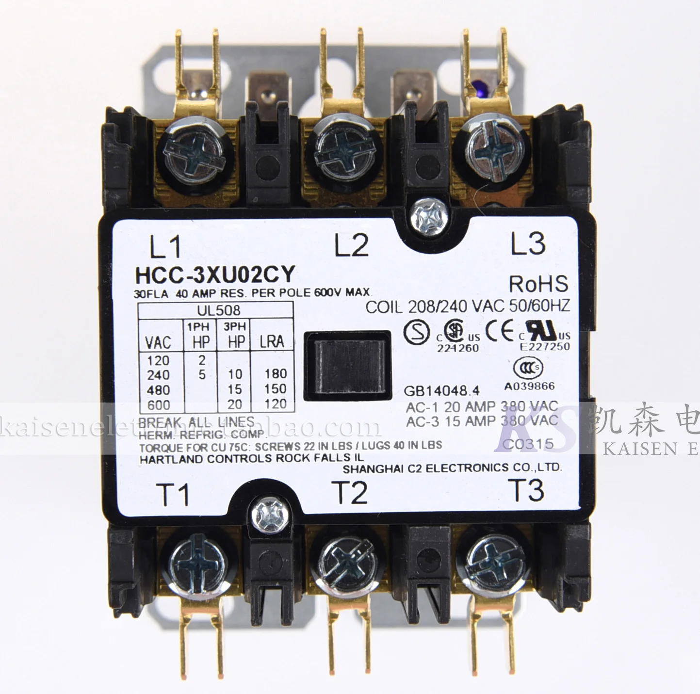 

208V-240V 30A HCC-3XU02CY Air Energy Swimming Pool Pump American Three-phase AC Contactor