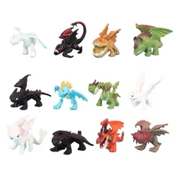 12 - Piece How to Train Your Dragon: Hidden World Toothless Mini Anime PVC Action Figure Set - <8cm (1)