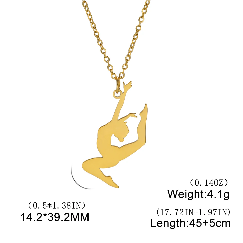Elegant Rhythmic Gymnastics Stainless Steel Necklace – Trendy 2024 Jewelry
