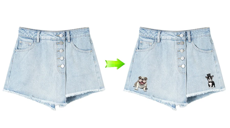 Description Picture 3 of item9pcs/set Cartoon Dogs Patch For Clothes T-Shirt Jeans Stickers Diy Hoodies Heat Press Appliqued Animal Patches