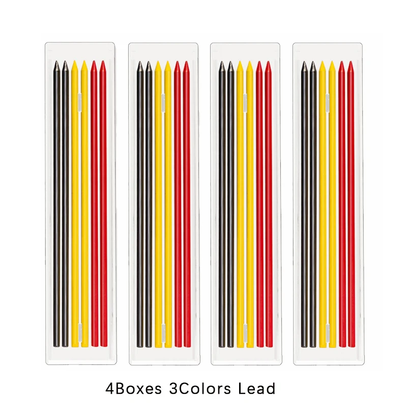 6-Color Deep Hole Woodworking Mechanical Pencils with Built-in Sharpener