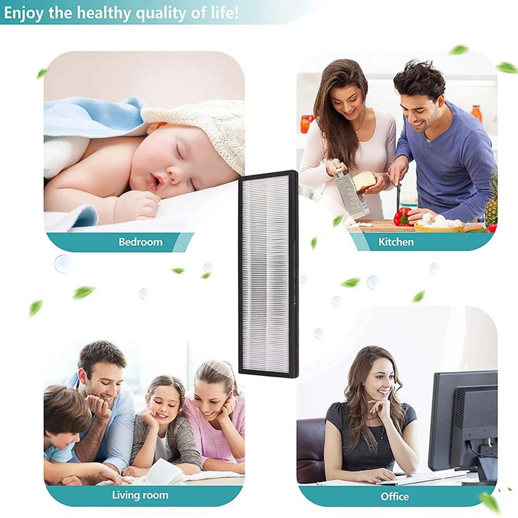 Y21A 1 NEA-F1 True HEPA Replace Filters + 4 NEA-C1 Activated Carbon Filters for Eureka NEA120 & Toshiba Smart WiFi CAF-W36USW