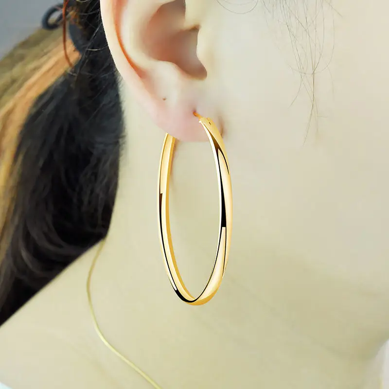Silver Earrings For Women S925 Sterling Silver Big Hoop