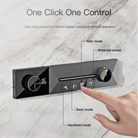 AITANA หรูหราปืนทองเหลืองสีเทาเพดานระบบฝักบัวอาบน้ําอุณหภูมิคงที่ฝัง LED จอแสดงผลดิจิตอลห้องน้ําก๊อกน้ําร้อนและเย็น 3