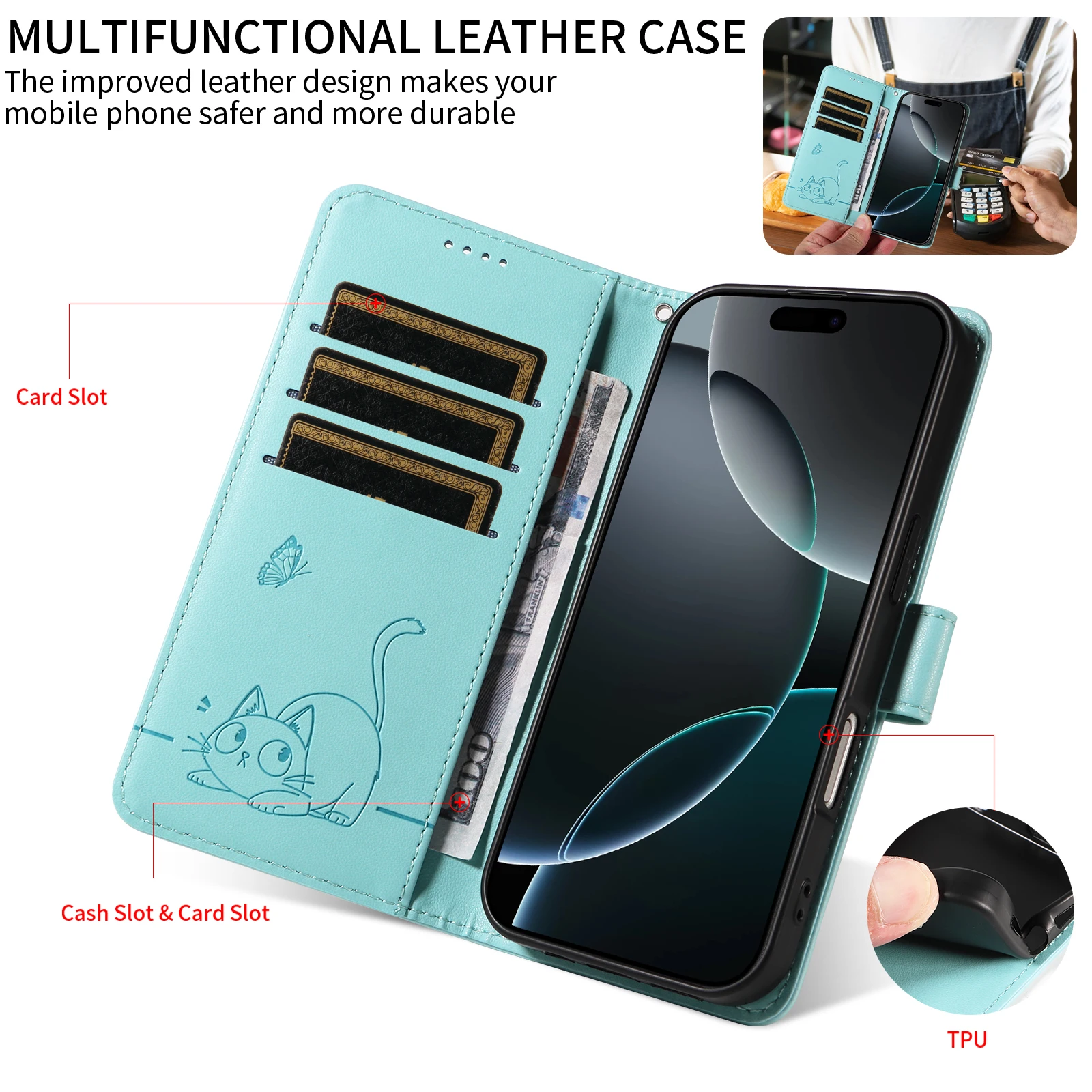 Magnetic Leather Wallet Phone Case