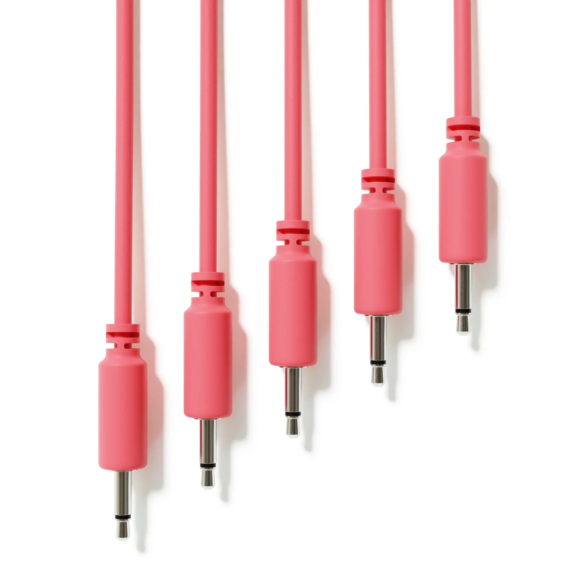 Vibrant Eurorack Mono Patch Cables - 5 Pack, Orange Pink