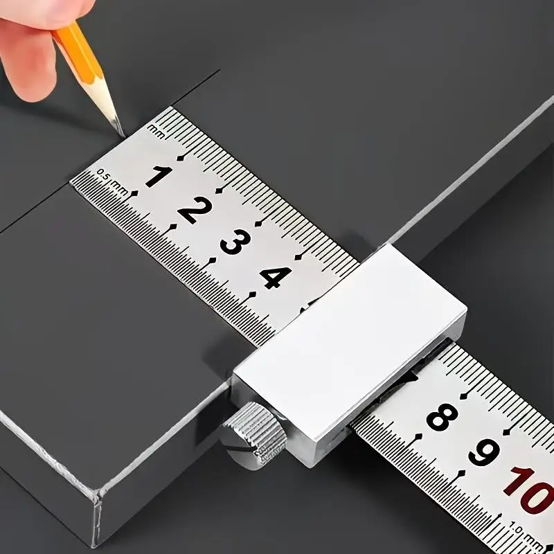 투명 표시가 있는 금속 자 1개 ? 학생 시험, 사무용 및 엔지니어링 제도용