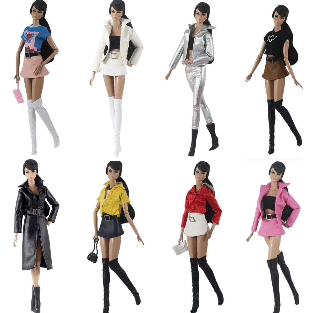 

1 Set Fashion Outfit For 1/6 BJD Doll Shirt Skirt Top Socks Casual Wear Dress Modern Clothes For Barbie Doll Accessories JJ