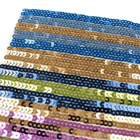 

1PC Sequined Patch Square Shape Colorful Stripes Size L/S Iron Sew On T-shirt Hoodie Coat Jeans Bag Hat DIY Deco