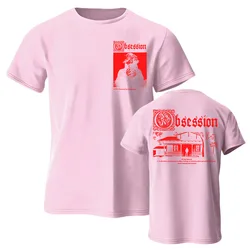 Movie Obsession Unisex Summer Cotton Graphic T - Shirt - XS (Pink)