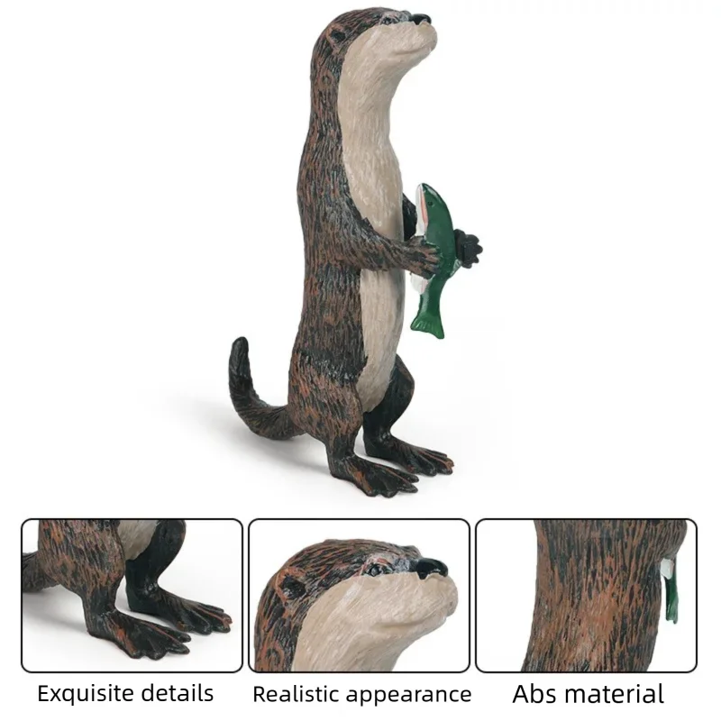 Realistic Aquatic Animal Figurine Set - Otter & Box Turtle Educational Display Statue
