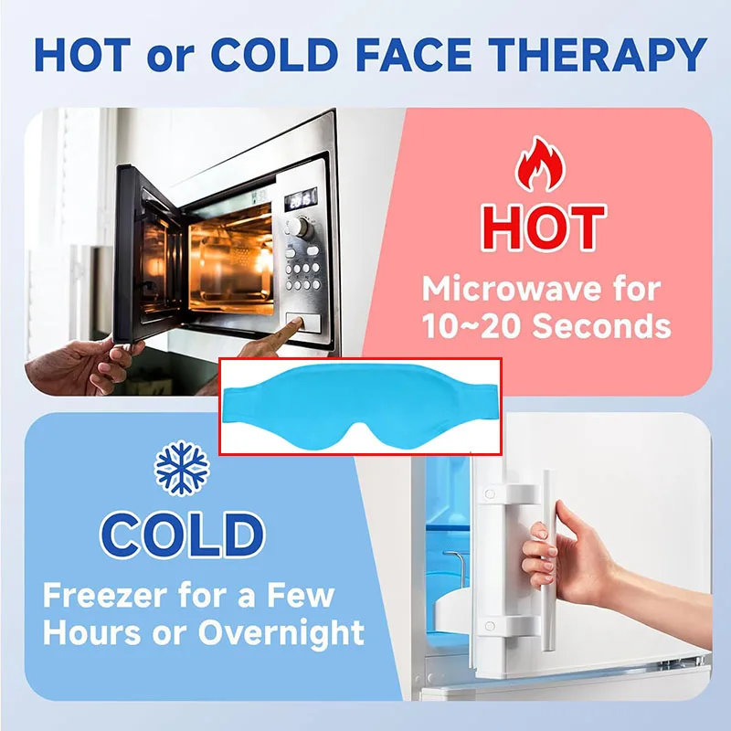 Reusable Cold Hot Eye Mask Ice Gel Pack Compress For After Eyes Surgery Tension Stress Relief Itchy Eyes Dark Circles Adjustable