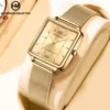 Hannah Martin Classic Women's Watch Fashion Square Stainless Steel Mesh Belt with Japanese Quartz Movement Gift Watch for Women 1