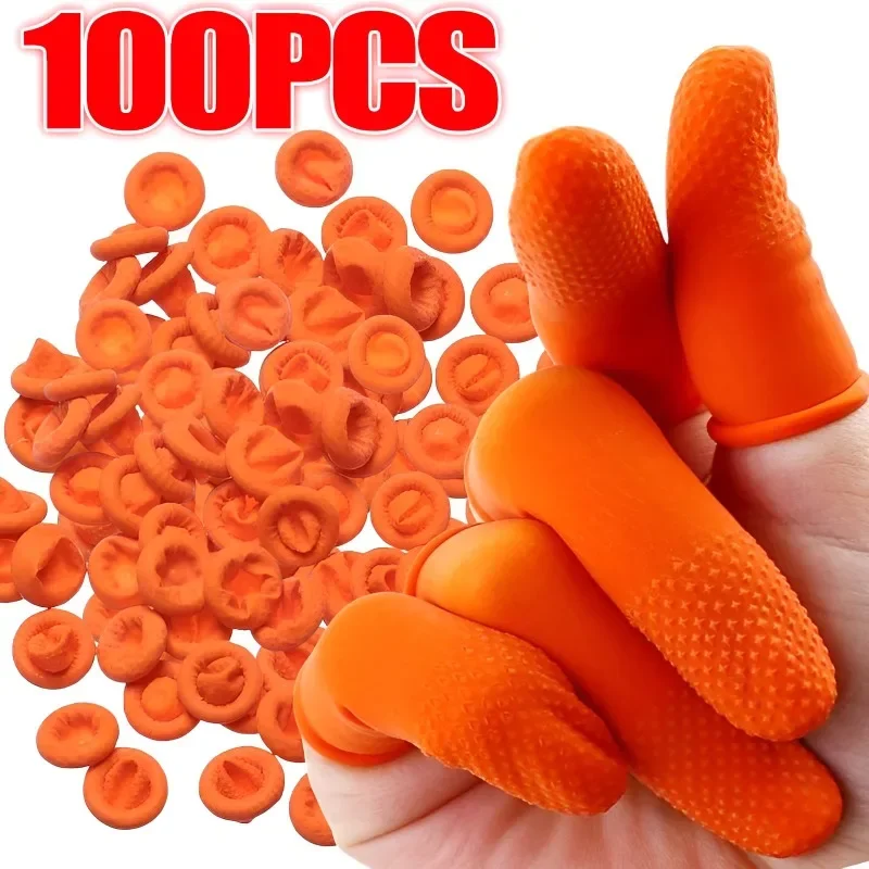 5-100PCS Disposable Latex Rubber Finger Cots Anti-static Fingertips Protector Gloves For Kitchen Non-slip Fingertip Gloves