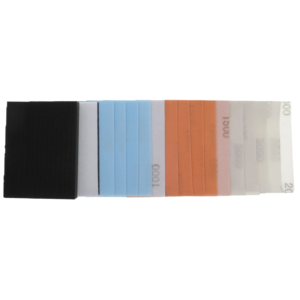 Sanding Discs Sandpaper Set Polish Sand Paper Mini Sandpaper Kit 75x100mm Superfine Polishing Sandpaper 17pcs FV Sanding Disc Kit Soft Polish 1000 to 2000 Grit for Automotive Paint Sanding