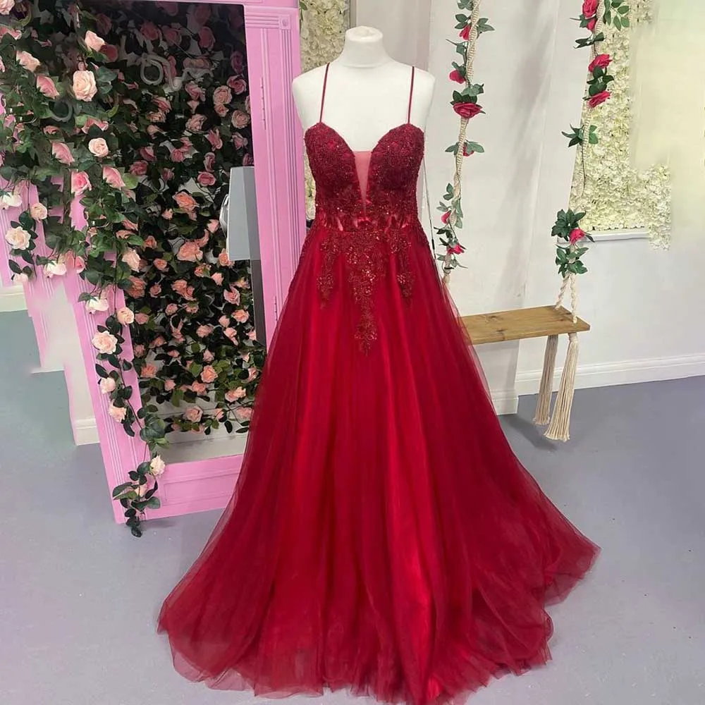 

Вечернее платье на тонких бретельках с аппликацией и бусинами, прозрачный корсет, ТРАПЕЦИЕВИДНОЕ женское вечернее платье, атласное платье