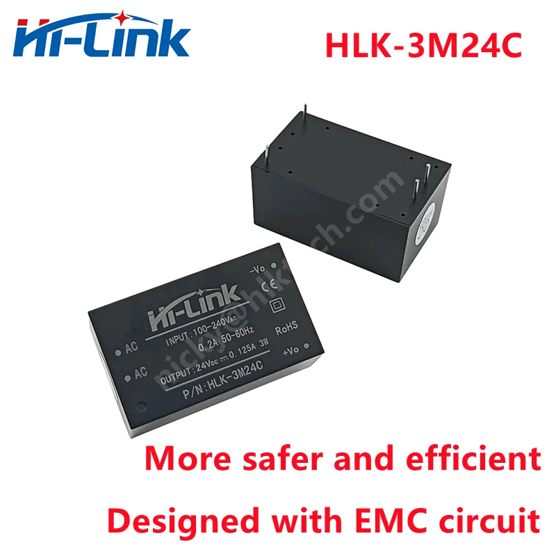 Hi-Link New  ACDC isolated converter HLK-3M05C with EMC circuit 220V/110V to 3/5/9/12/15/24V switching power supply module CE 6