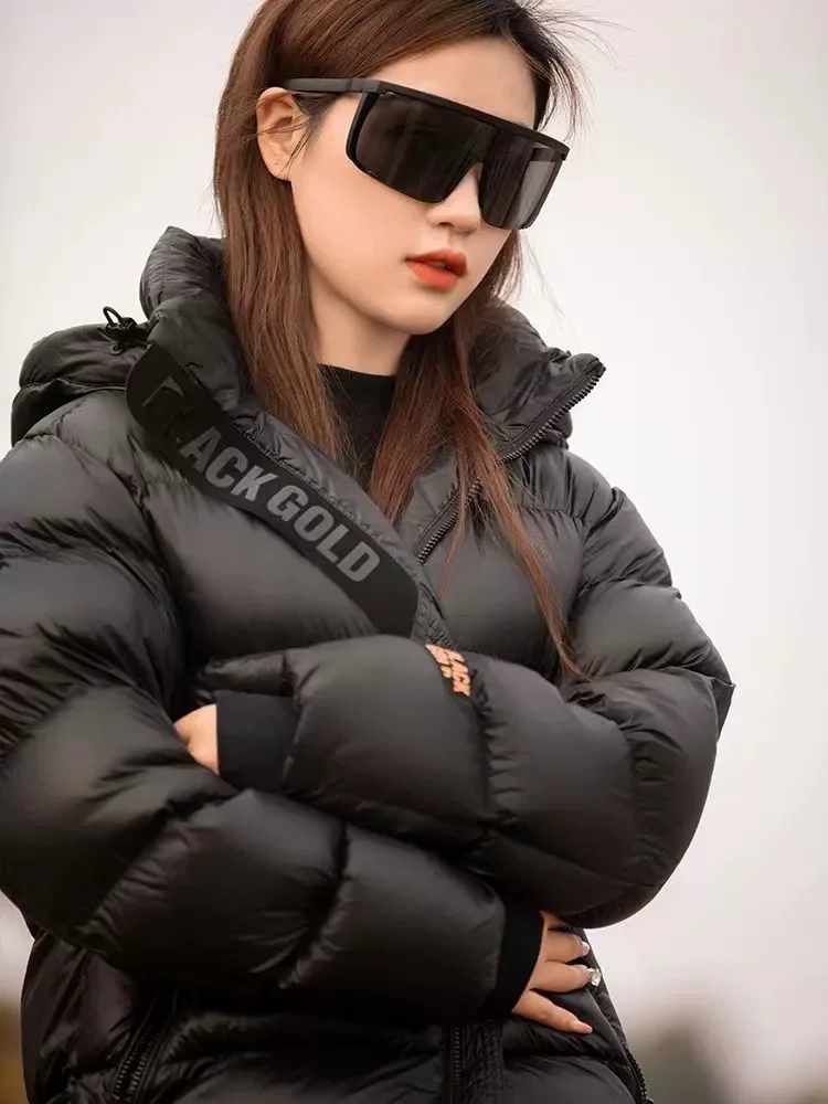 Casual Down Coats Women Korean Fashion Vintage Classical Padded Jacket Female Autumn Winter Tweed Long Sleeve Warm Solid Parkas