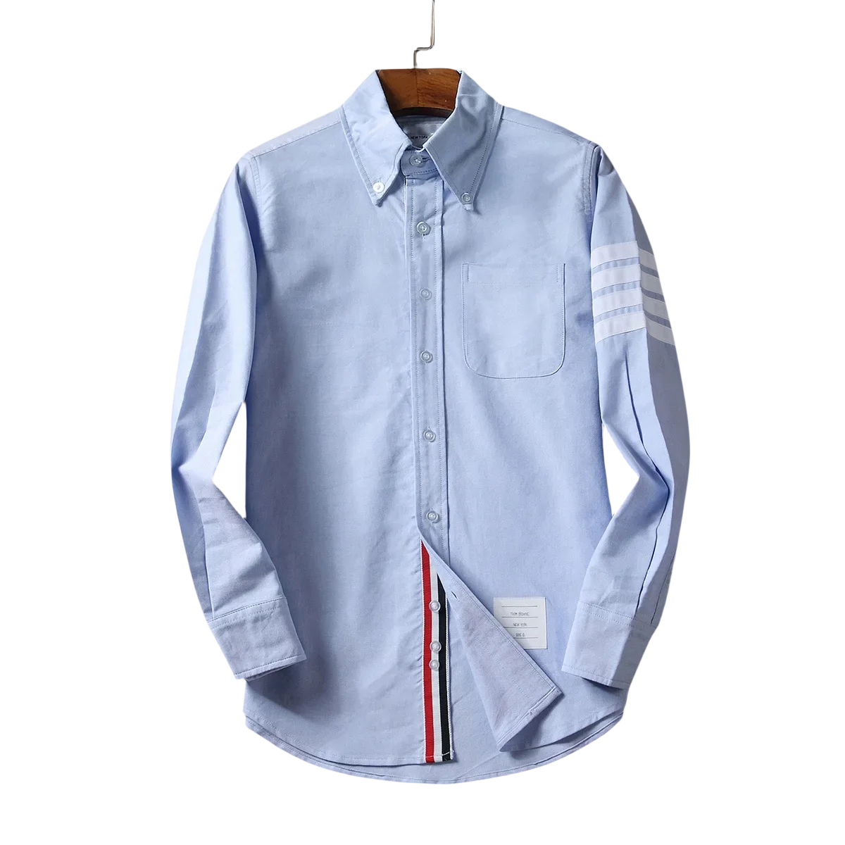 

2024 New TB Shirt Men Summer Thin Long sleeved Polo Collar Striped Shirt Fashion Korean Edition Academy Casual Versatile Shirt