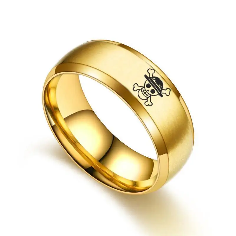 ONE PIECE Skull Monkey D Luffy Rings Rotatable Open Fashion Jewellery Cute  Metal Gold Color Bague - AliExpress