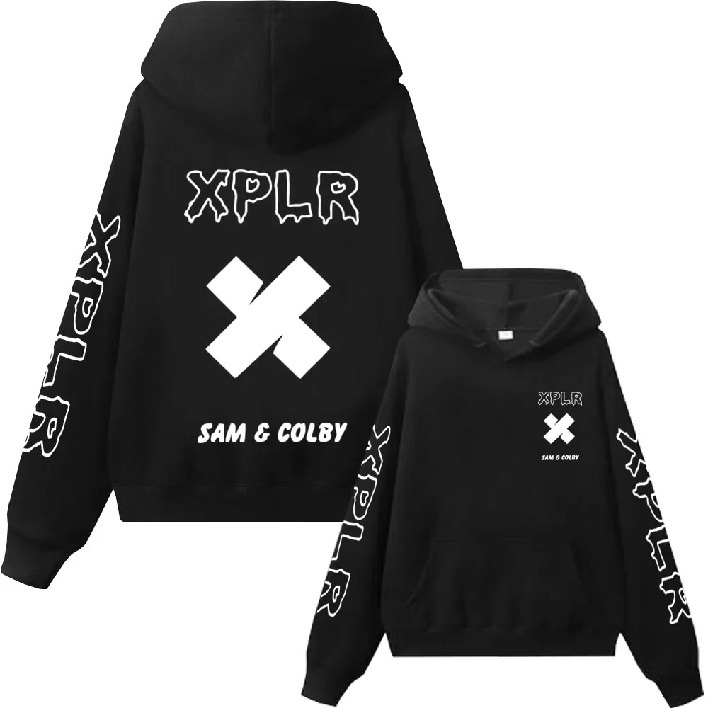 

Xplr Hoodie Sam and Colby Chainlink Merch Heart Shaped Print Sweatshirt Men Women Long Sleeve Pullover