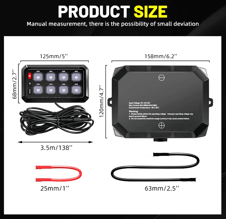 COLIGHT 12V 24V 12 Gang 8 Gangs Universal Led Switch Panel APP Control Adjustable RGB Colors Brightness Multifunction for Car