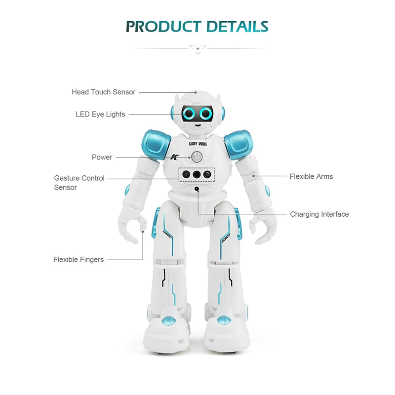 RC Robot Toy, Gesture Sensing Remote Control Robot for Kids Age 3 4 5 6 7 8 12 Year Old Boys Girls Birthday Gift Present, Blue 6
