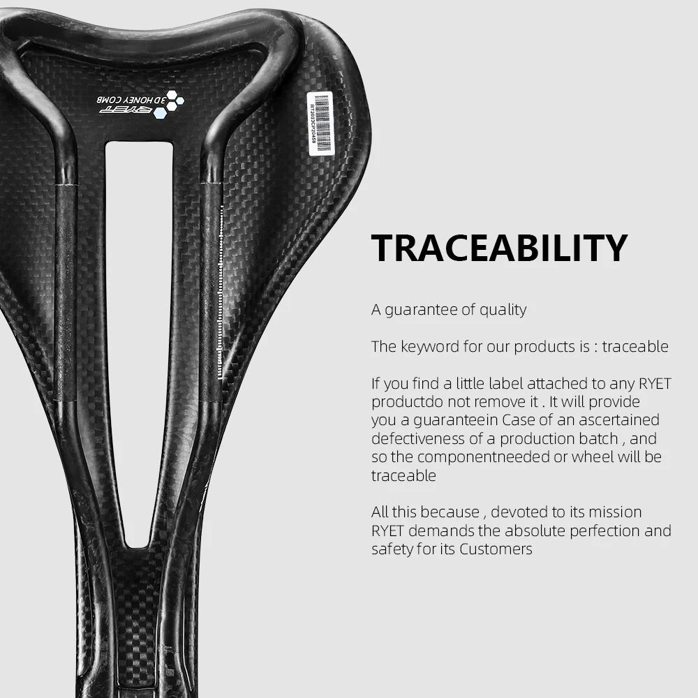 RYET Carbon 3D Printed Bicycle Saddle 140MM 135g 7*9 Bike Seating