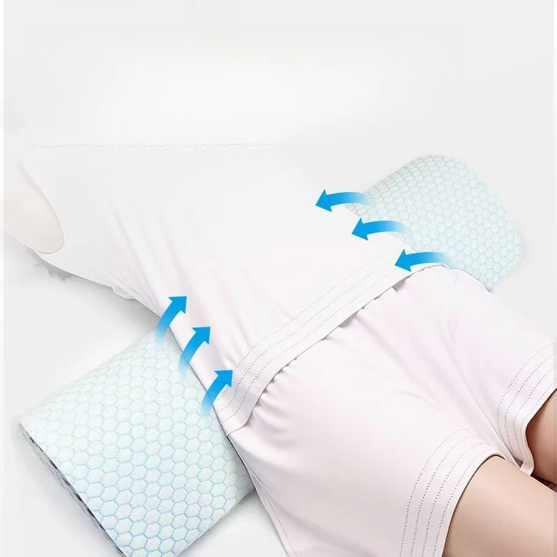 Memory Foam Lumbar Pillow for Sleeping - Ergonomic Bed Wedge Cushion with Breathable Cover, Back Support Waist Pad