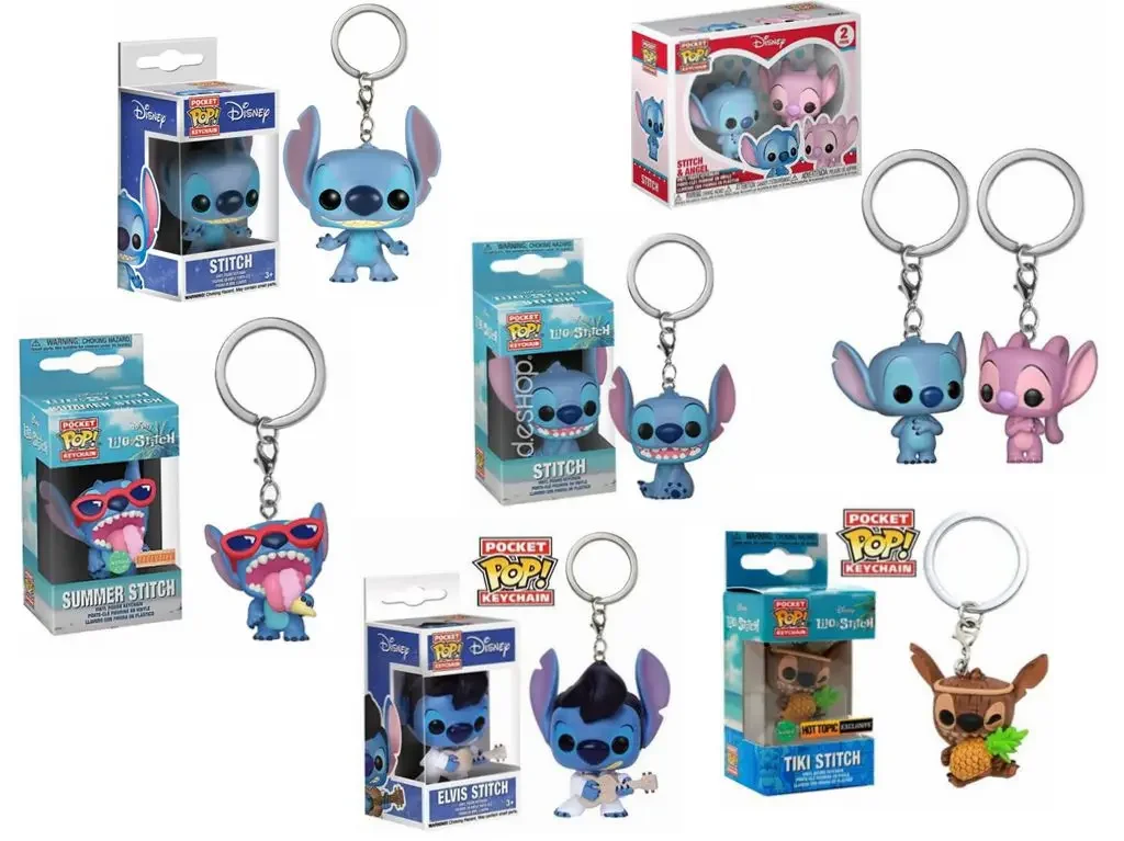 thumbnail image 1 of FUNKO Movie TV Pocket Pop Summer STITCH Llavero de vinilo Figura de acción perfumada TIKI STITCH Colgantes Llavero Juguetes, 1 of 5