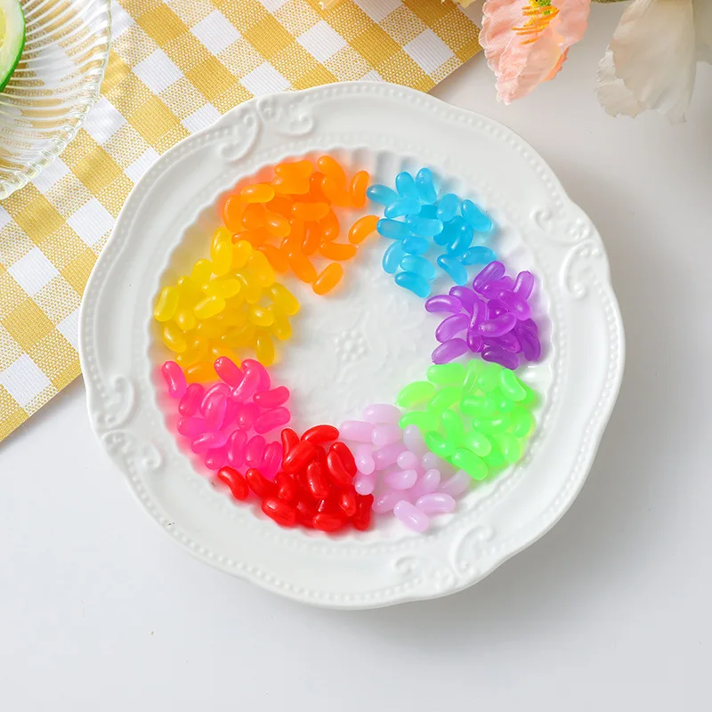 food model food photography props kitchen food toys Kawaii Jelly Bean Candy Cabochon Lovely Dollhouse Fake Sweets Craft Decoration 50 PCs/Lot