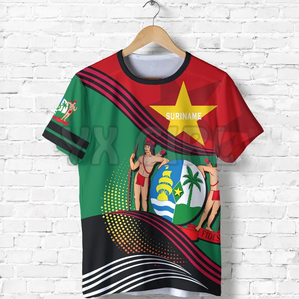 

2022 Summer Suriname T Shirts Fall In The Wave 3D All Over Printed T Shirts Tee Tops shirts Unisex Tshirt