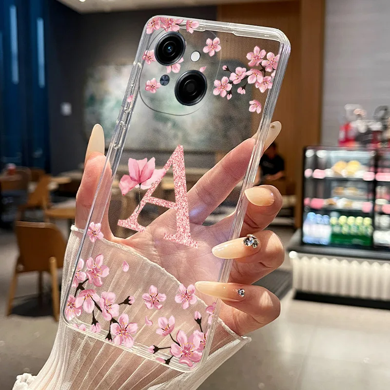 Floral Transparent Slim Silicone Phone Case - Fashionable Soft Bumper Cover
