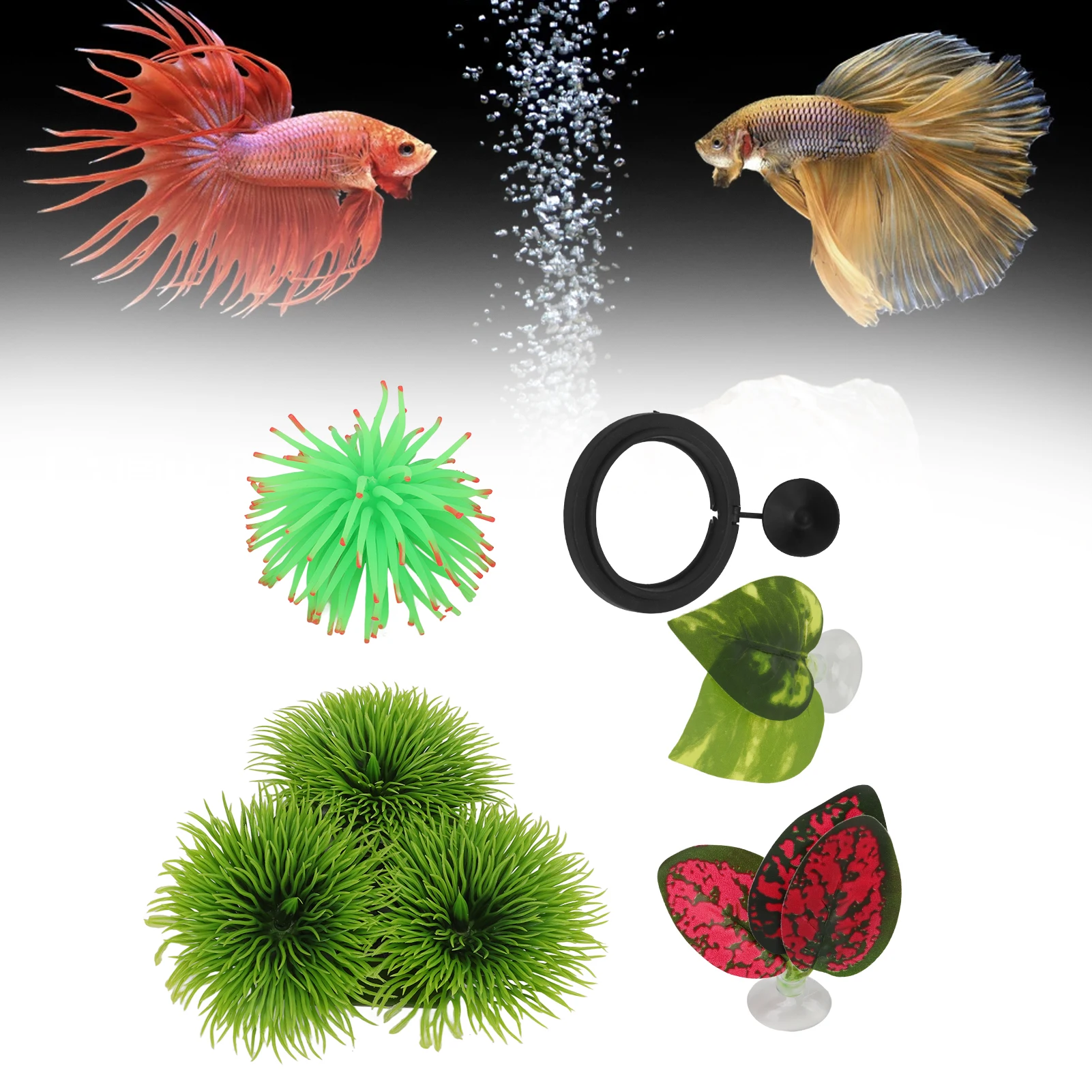 5Pcs Betta Fish Leaf Pad Acquario Simulazione Foglia Ornamento Betta Fish Feeder Set Di Foglie Di Riposo Per La Deposizione Delle Uova