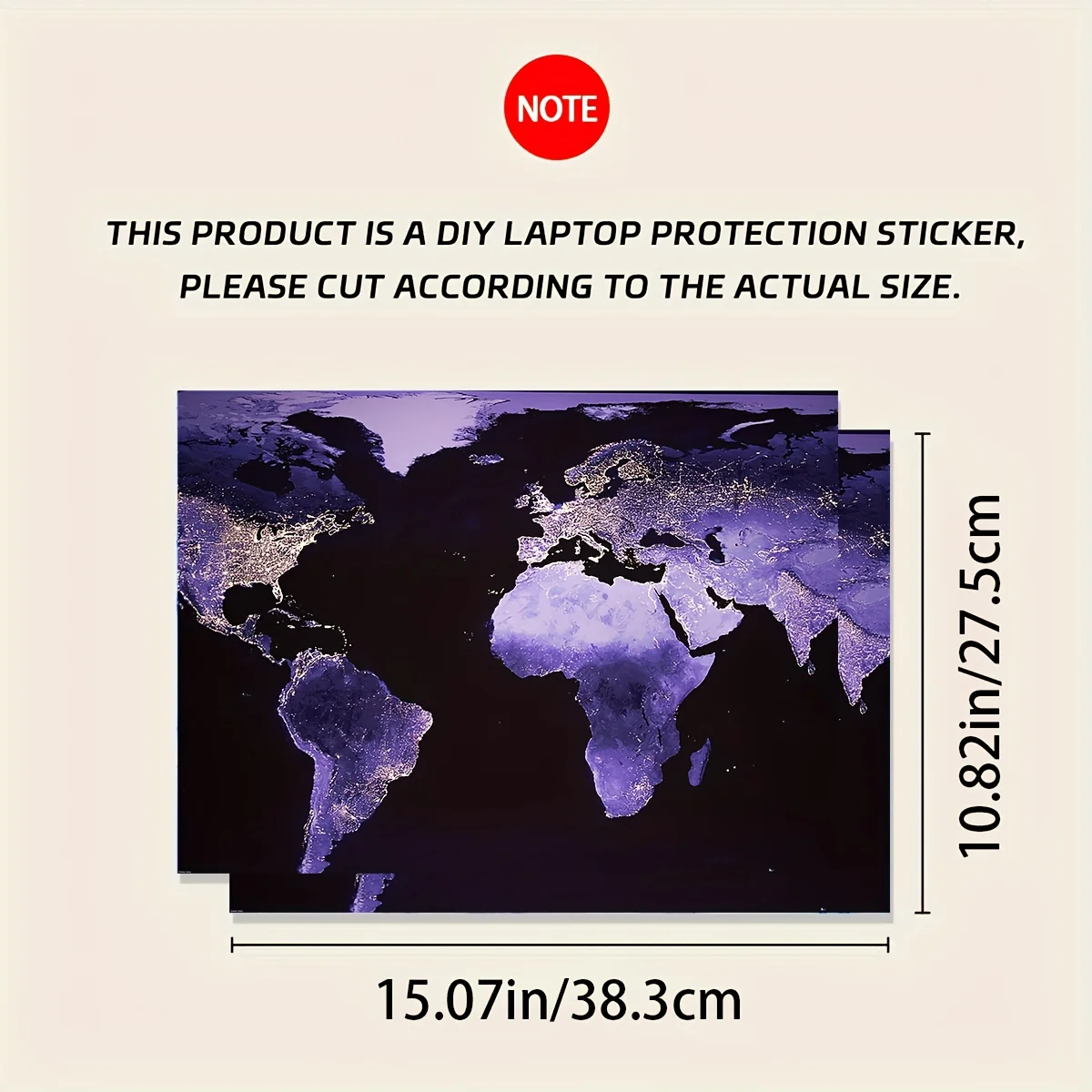 ملصق حاسوب جلد طبيعي قطعتين