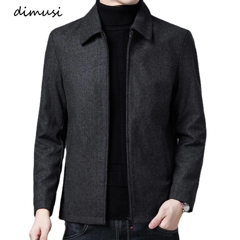 

DIMUSI Winter Men's Classic Blends Jackets Casual Man Outwear Windbreaker Trench Coats Fashion Male Business Jackets Clothing