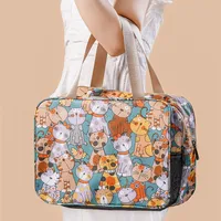 Large Capacity Cartoon Cosmetic Bag for Women PU Clear Zipper Beauty Case Travel Toiletry Wash Makeup Organizer Storage Bath Bag 1