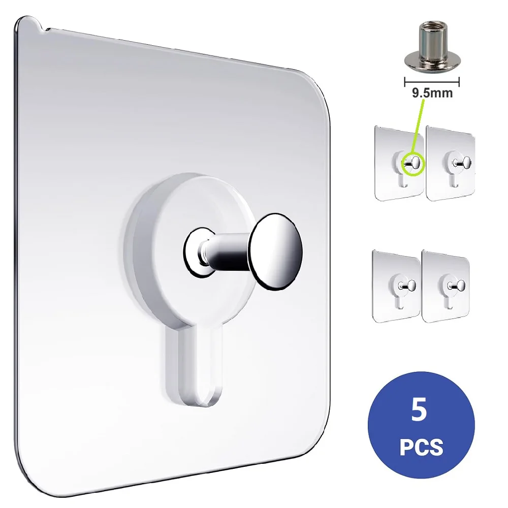 No-Trace Sticker Screw Patch Wall Photo Hanger Without Nails Adhesive Picture Frame Hook 5Pcs adhesive hooks,hanging hooks,picture frame hangers,wall hooks
