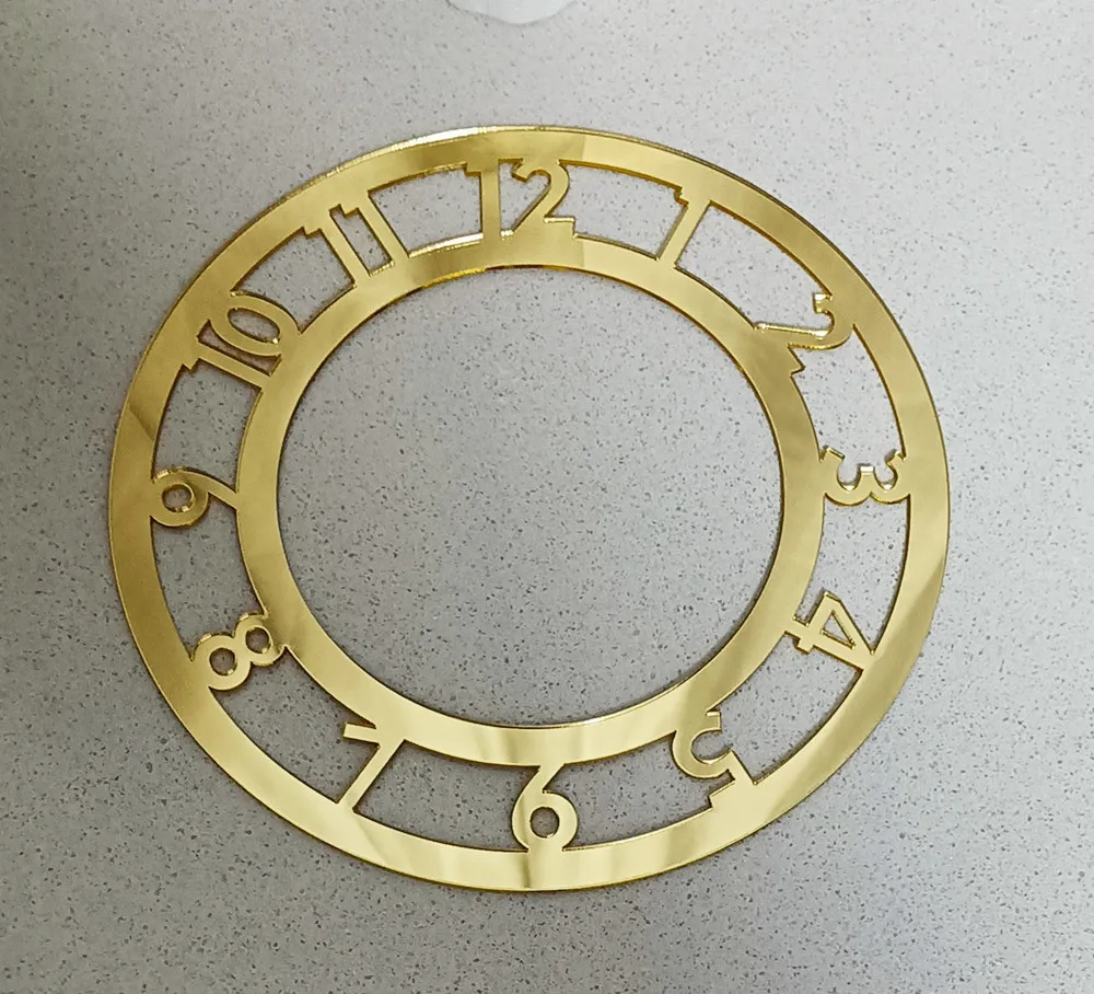 set of 2 Modern Mirror Clock Face, Number Clock Face Gold Silver Rose Gold for clock making, resin art