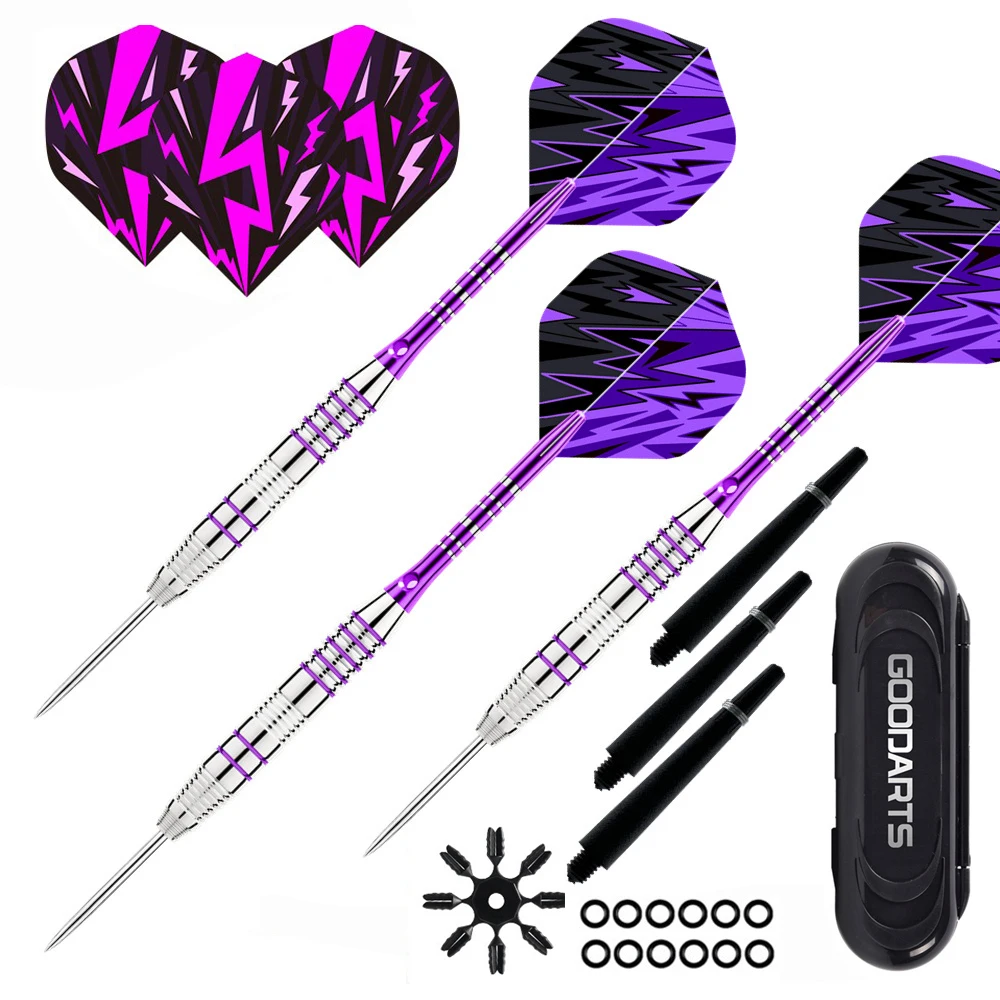 Professional Steel Tip Darts Set with Extra Flights and Accessories for Practice and Competition
